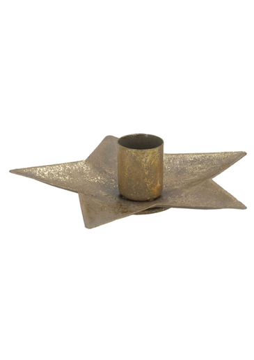 Gold Star Taper Candle Holder - Gisela Graham